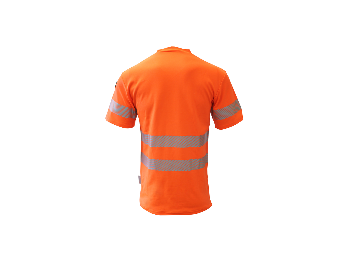 Säntis T-Shirt Kurzarm UPF 40, Gr. XL - leuchtorange, mit Reflexstreifen