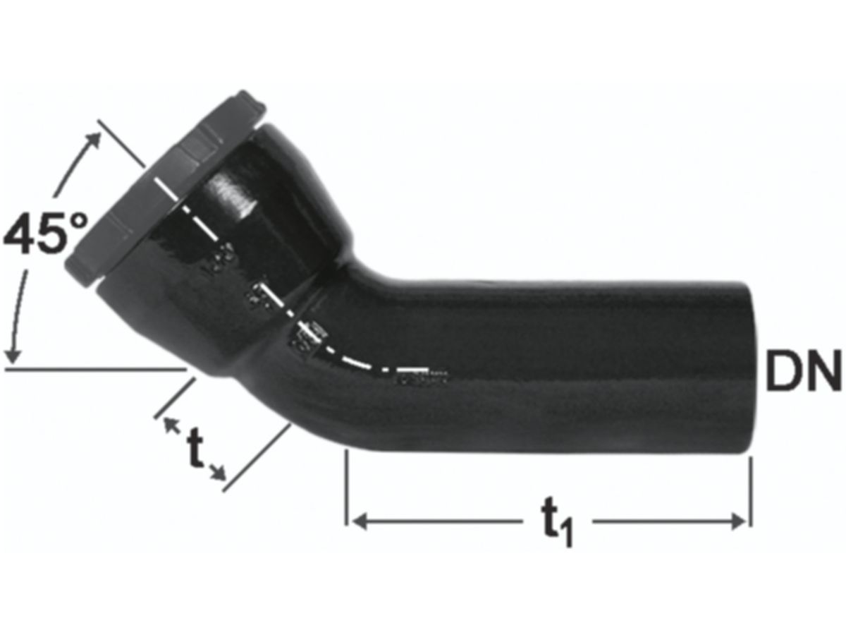 HD-Bogen 150 mm Fig. 2322 - 45° 1Mu