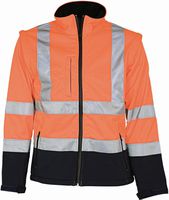 ELKA Softshell Jacke Orange - abzippbare Ärmel,Twill mit fleece,Gr.2XL