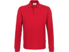 Longsleeve-Poloshirt Perf. Gr. XL, rot - 50% Baumwolle, 50% Polyester, 220 g/m²