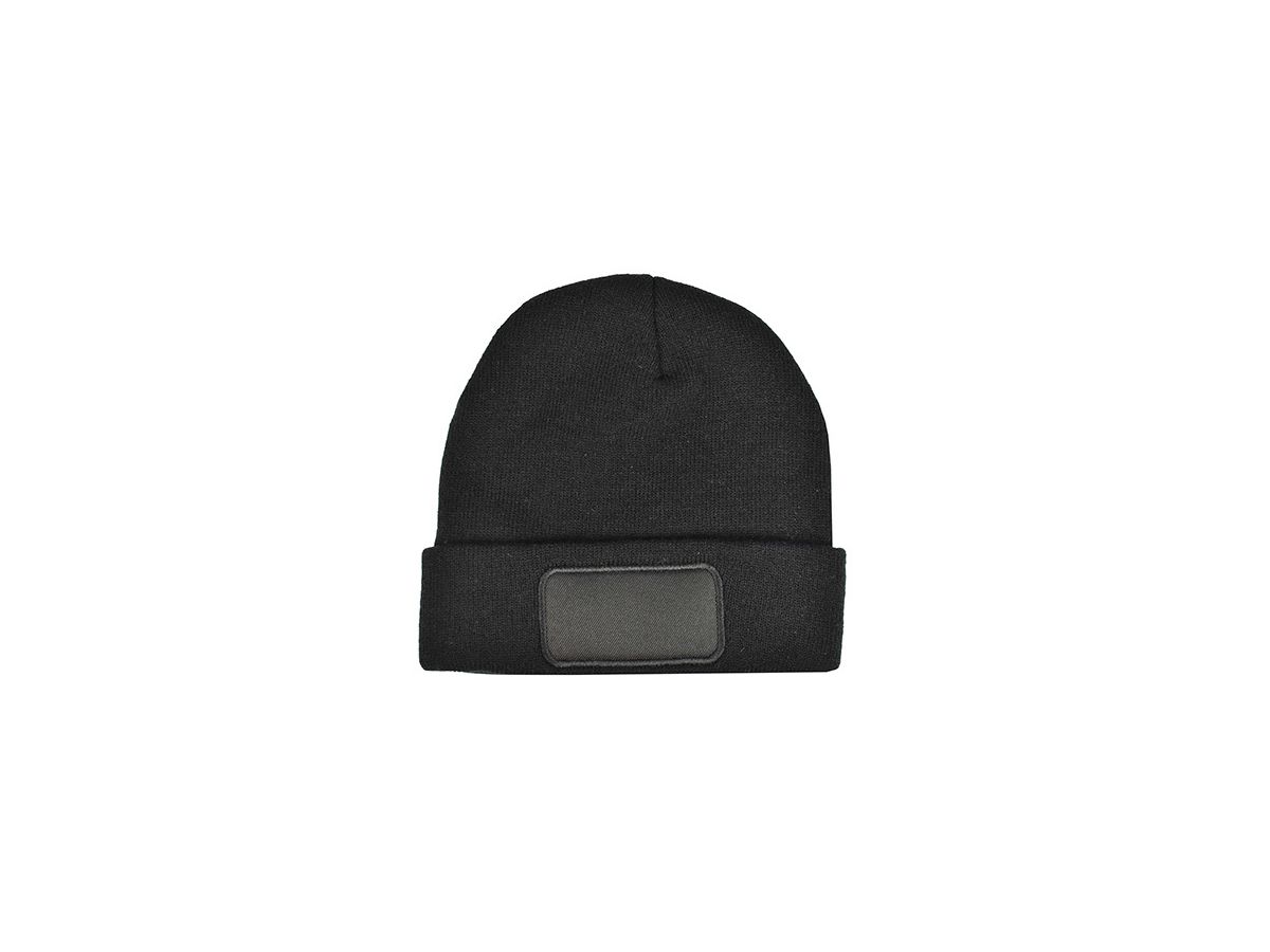 Strickmütze mit Patch, One Size - C1451, L-Merch, Beanies