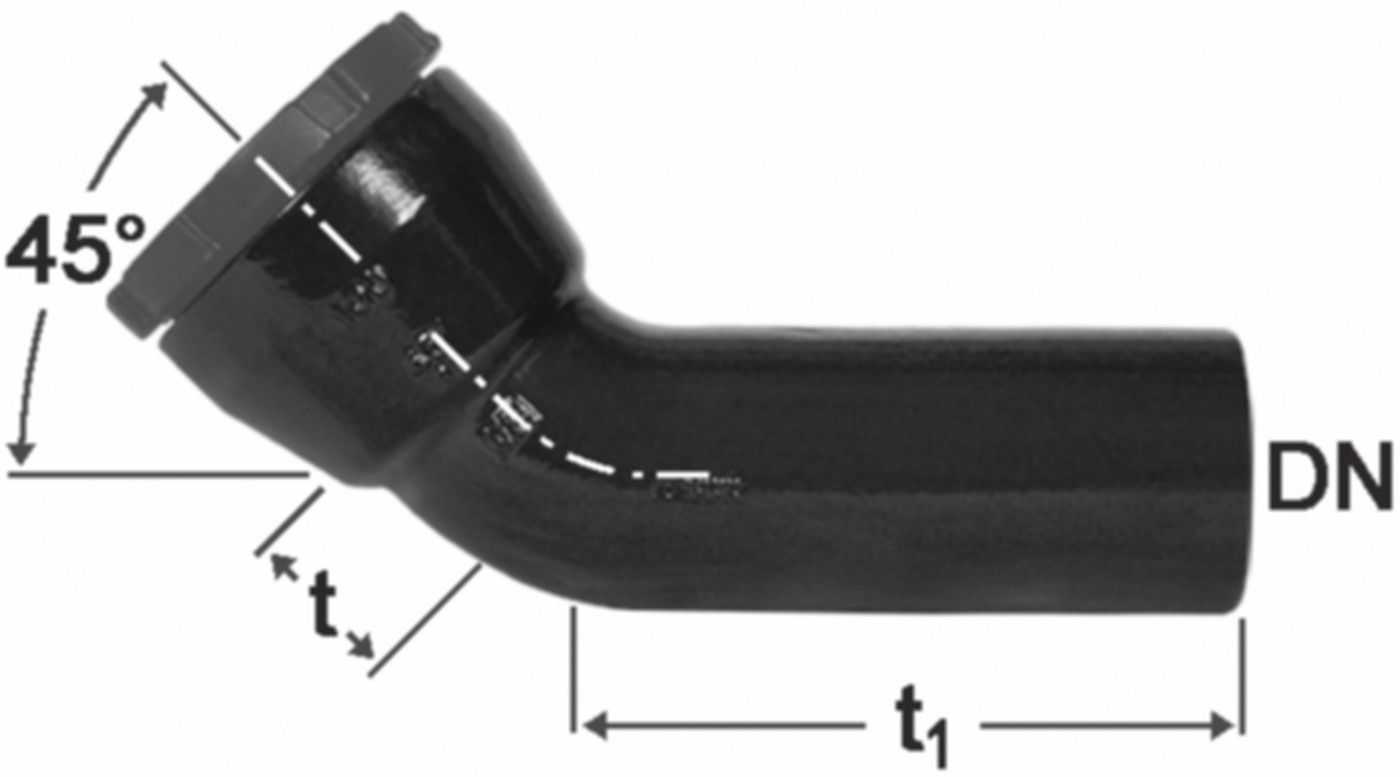 HD Bogen 45°, Schraubmuffe und Spitzende - Fig. 2322