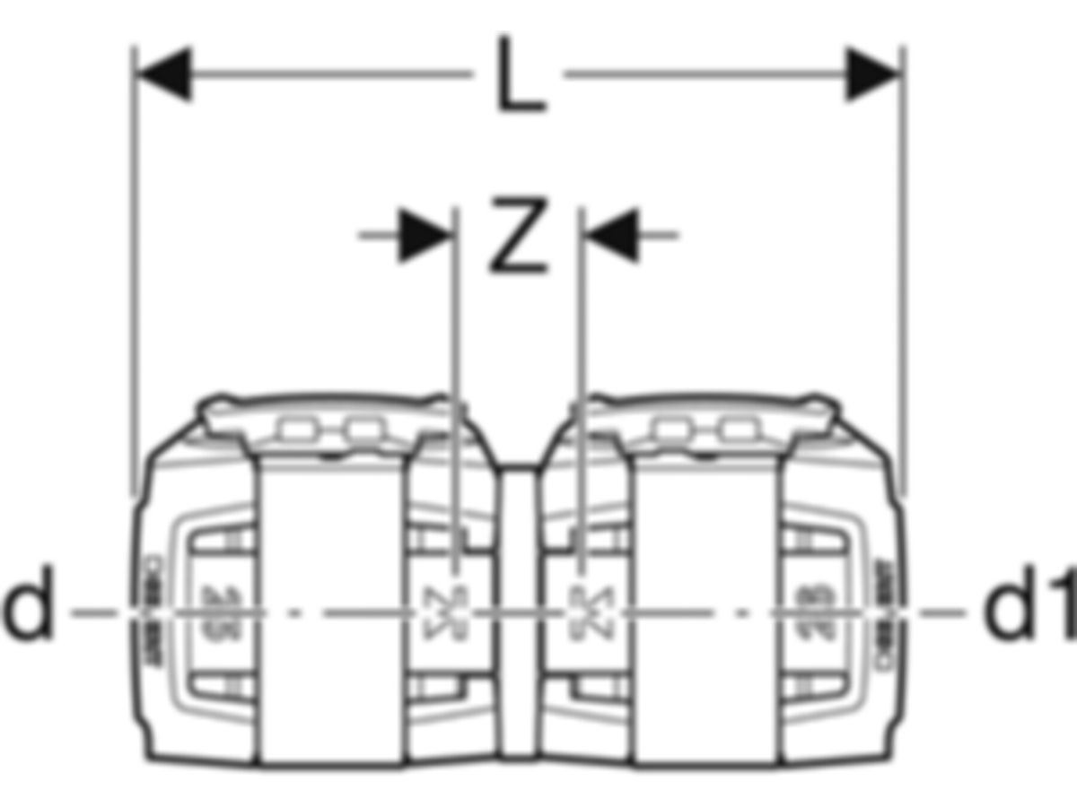 Übergang auf GeberitMepla - GEBERIT FlowFit d1 Ø 26 mm