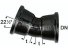 Hochdruckguss Bogen 22° 2 Steckmuffen - Fig. 2824A