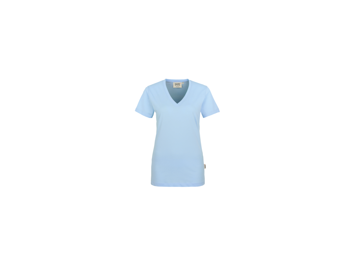 Damen-V-Shirt Classic Gr. S, eisblau - 100% Baumwolle, 160 g/m²