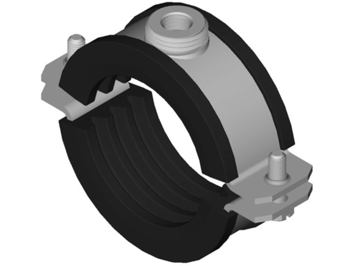Polyfix Rohrschell. isol. 5" 139-145 mm - 2.1 ohne Muffe verzinkt M12 3/4"