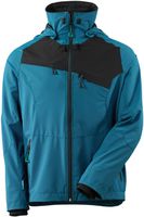 Hard Shell Jacke leicht, Gr. 2XL - dunkelpetroleum/schwarz, 87% PA / 13% EL