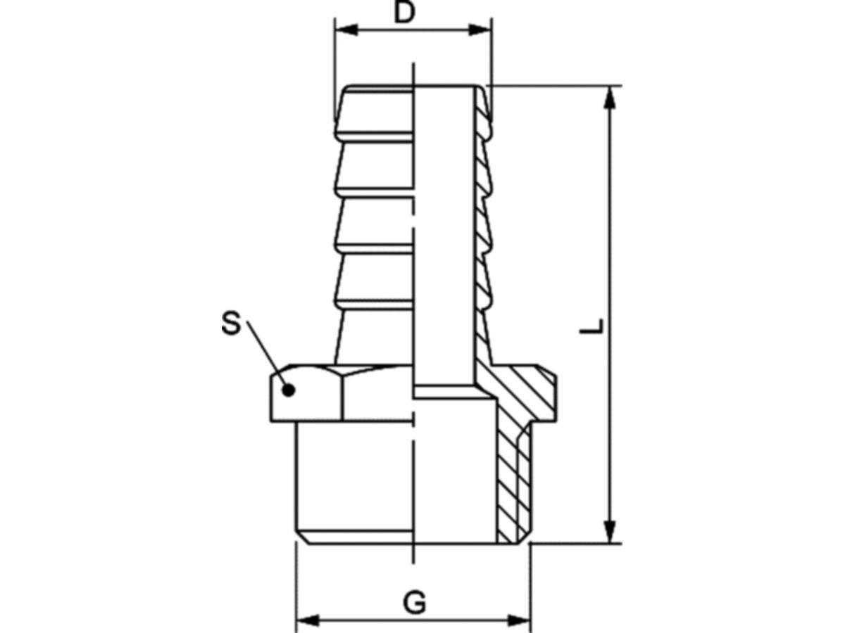 Schlauchtülle AG 1" x 25 mm