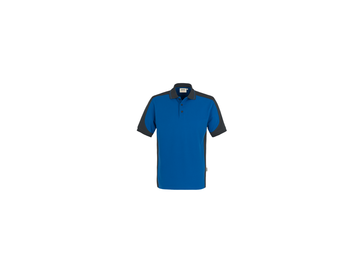 Poloshirt Contr. Perf. 4XL royalb./anth. - 50% Baumwolle, 50% Polyester, 200 g/m²