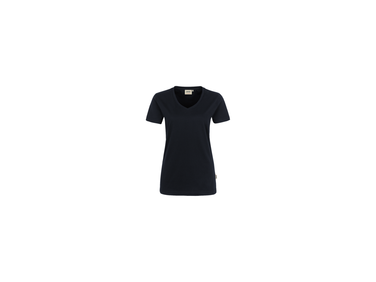 Damen-V-Shirt Performance Gr. S, schwarz - 50% Baumwolle, 50% Polyester