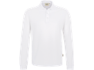 Longsleeve-Poloshirt Perf. Gr. S, weiss - 50% Baumwolle, 50% Polyester, 220 g/m²