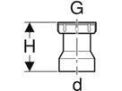 Geberit Anschlussstutzen 48 x 5/4" - Überwurfmutter, Dichtung