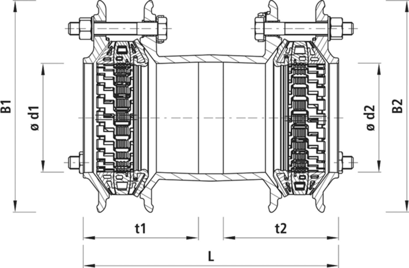 Verbinder HAWLE-SYNOFLEX, PN 16 - 7225