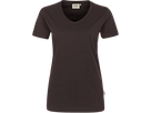 Damen-V-Shirt Perf. Gr. L, schokolade - 50% Baumwolle, 50% Polyester, 160 g/m²