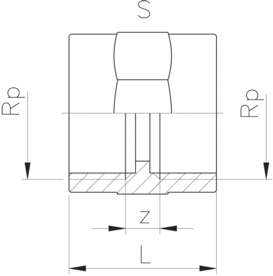 Muffe PVC-U Rp - mit Zylindrischem Rohr IG