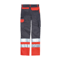 Bundhose Profiwork grau/leuchtrot Gr.46 - mit Reflexstreifen und Metertasche