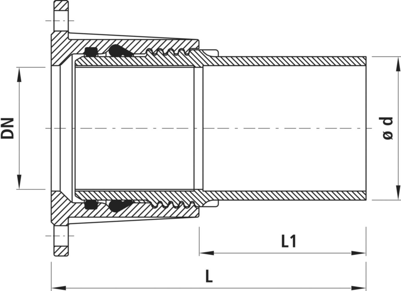 Flansch mit PE-Anschweissende, PN 16 - 3100