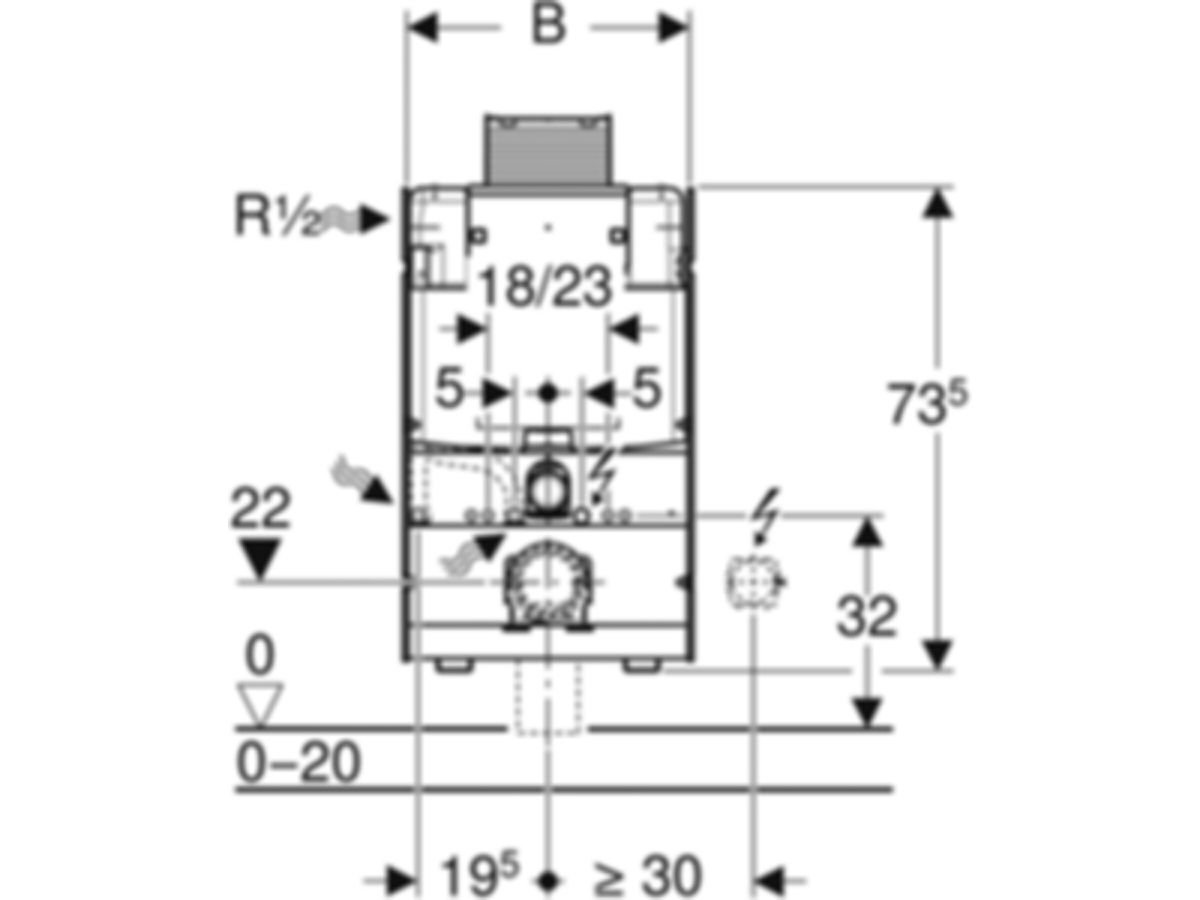 Geberit GIS-Wand-WC-Element - für Zweistückanlagen