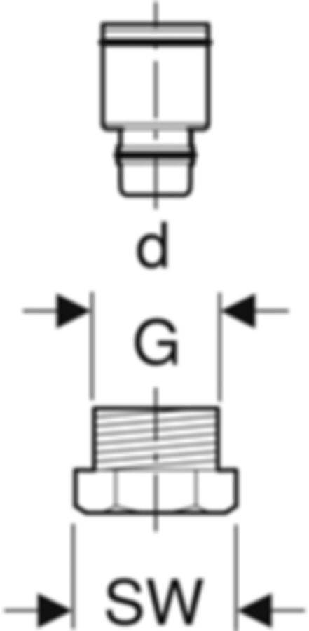 Anschlussverschraubungen mit AG - GEBERIT FlowFit
