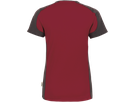 Damen-V-Shirt Co. Perf. 4XL weinrot/anth - 50% Baumwolle, 50% Polyester, 160 g/m²