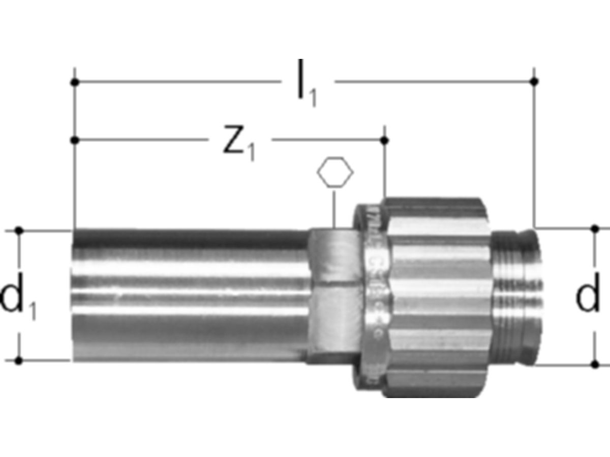 Sanipex Adapter Press-Lötende - Rotguss