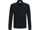 Longsl.-Pocket-Polosh. Top 3XL schwarz - 100% Baumwolle, 200 g/m²