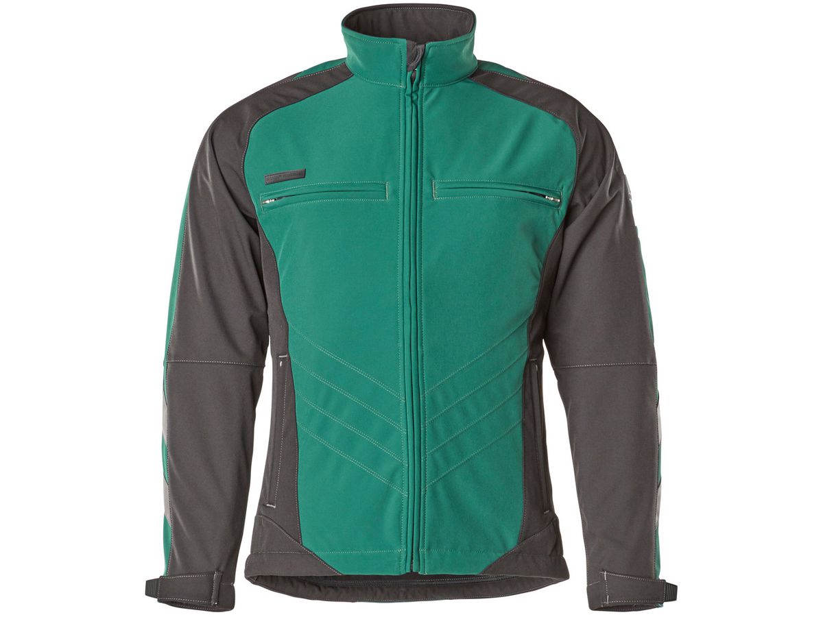 Dresden Soft Shell Jacke m. Stretch Gr.S - 100% Polyester Farbe grün-schwarz