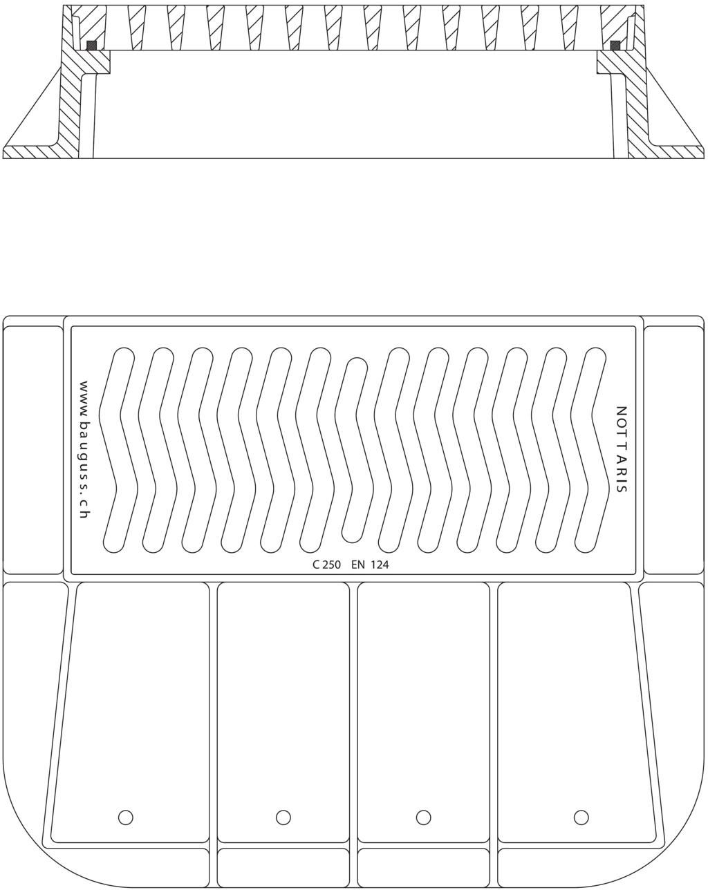 Strassenrost Fig. 45, Klasse C250