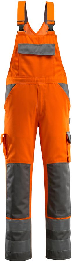 Barras Latzhose orange/anthraz. G. 82C58 - 65% Polyester / 35% Baumwolle