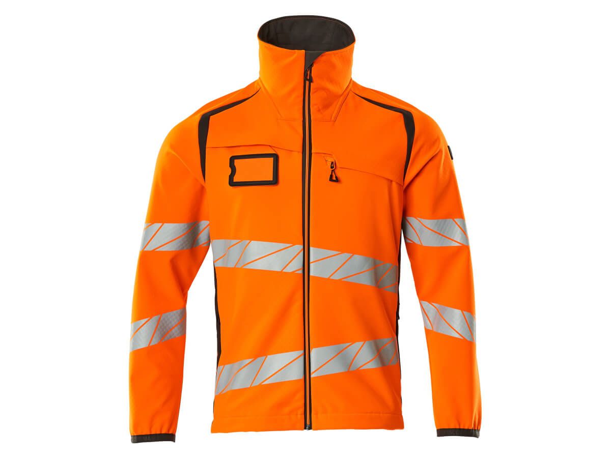 Soft Shell Jacke, Gr. 4XL - hi-vis orange/dunkelanthrazit, 100% PES