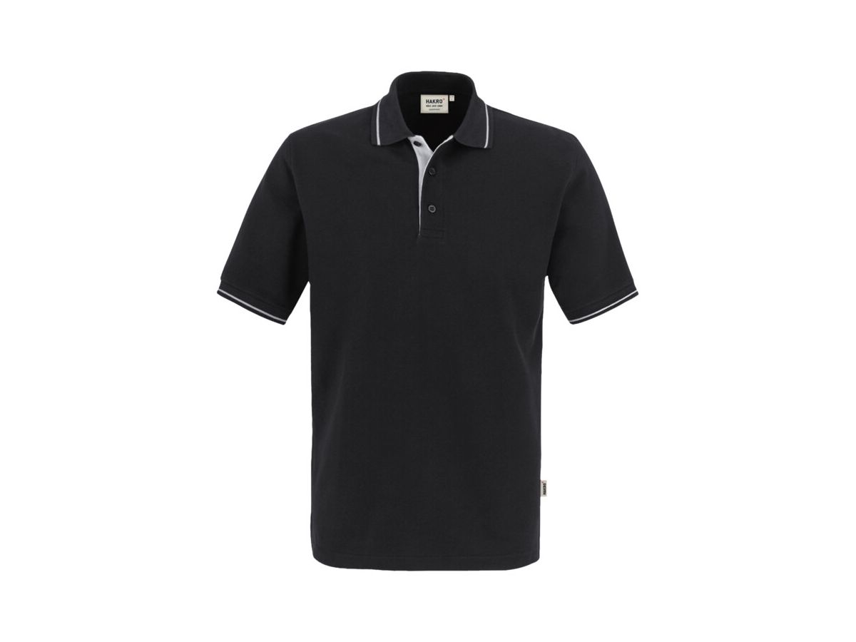 Poloshirt Casual grau-mel./schwarz Gr. L - 60 % Polyester, 40 % Baumwolle 200 g /m²