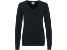 Damen-V-Pullover Prem.-Cotton 2XL schw. - 100% Baumwolle