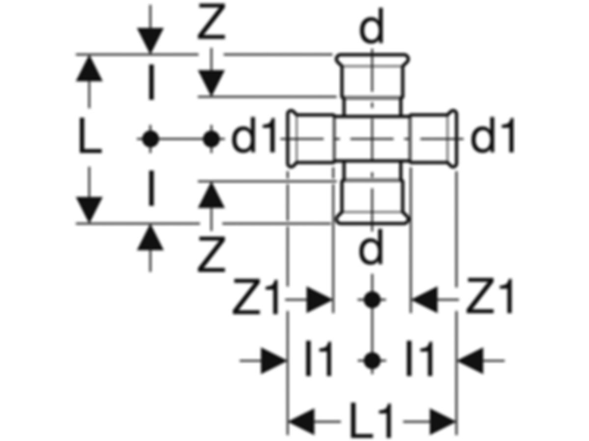 Mapress C-Stahl Kreuzstück 90°