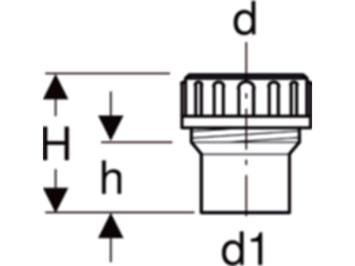 Geberit PE Stutzen mit Verschraubung - zum Kleben