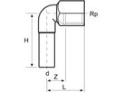 Übergangswinkel 90° mit AG Inox - 22-3/4"