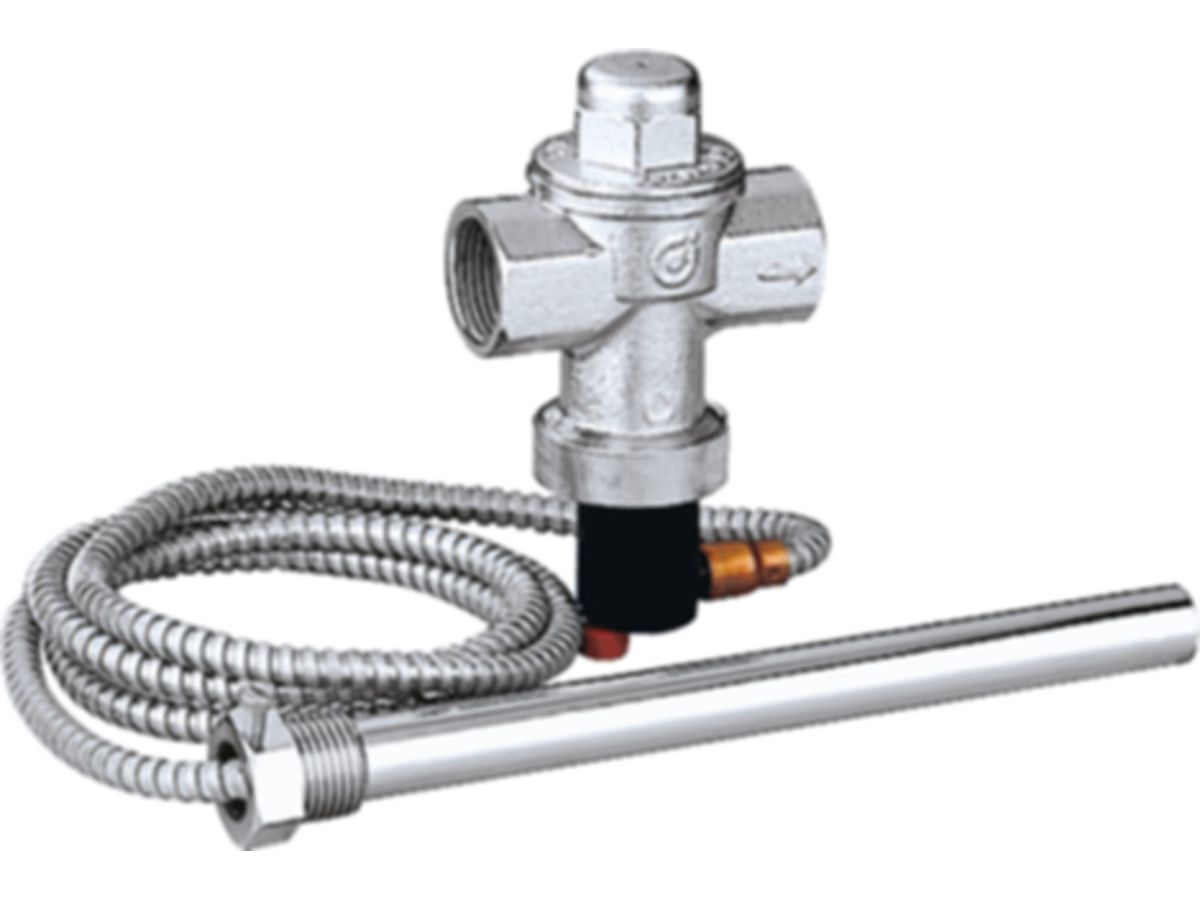 Ablaufsicherung thermisch Caleffi 3/4" - Tauchrohr 1/2" AG, Tauchrohrlänge 197 mm