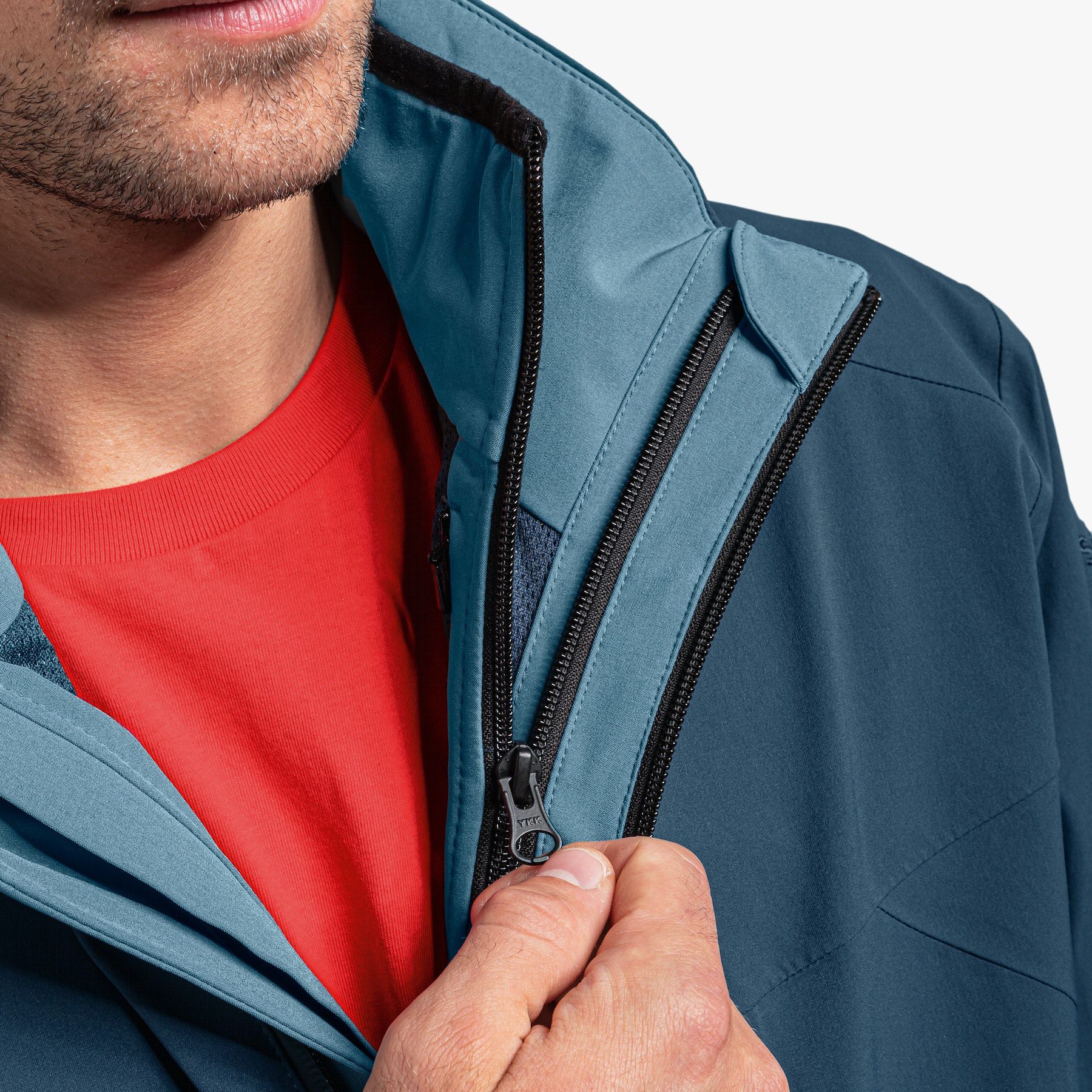 Wetterschutzjacke Zipln Herren Gr. 5XL - 88%Nylon 12%Elasthan, blau