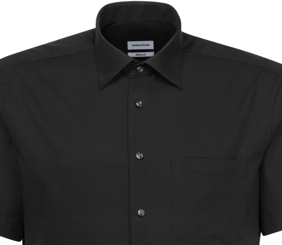 Kent kurzarm Hemd MEN gewebt Gr. 41 - schwarz, 100% CO