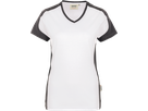 Damen-V-Shirt Co. Perf. 5XL weiss/anth. - 50% Baumwolle, 50% Polyester, 160 g/m²