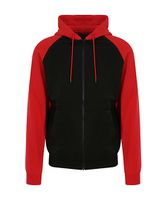 Baseball Zoodie black/red - JH063, 80% CO / 20% PES, 280 g/m2