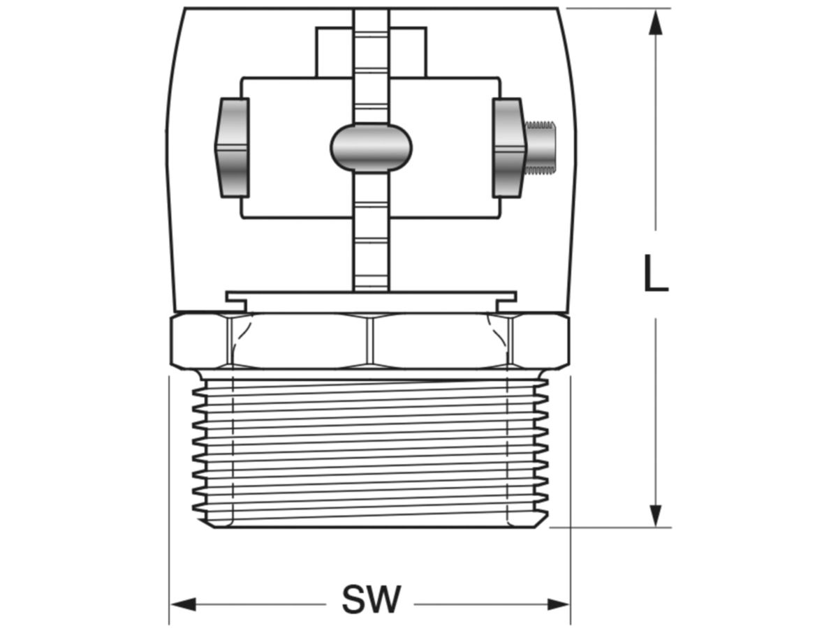 Schraubverbindung ALLOTHERM mit AG - für Gebäudeanschlüsse, Heizung