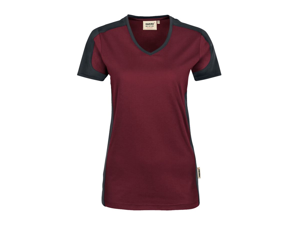 Damen-V-Shirt Contrast Performance - 50% Baumwolle, 50% Polyester, 160 g/m²