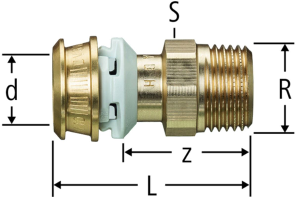 Optiflex-Flowpress-Übergang - mit Aussengewinde