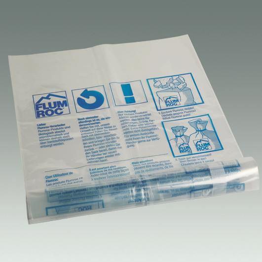 Recycling-Plastiksack für Flumroc - 200 Lit. / Rolle à 10 Säcke
