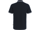 Poloshirt Twin-Stripe 2XL schwarz/weiss - 100% Baumwolle