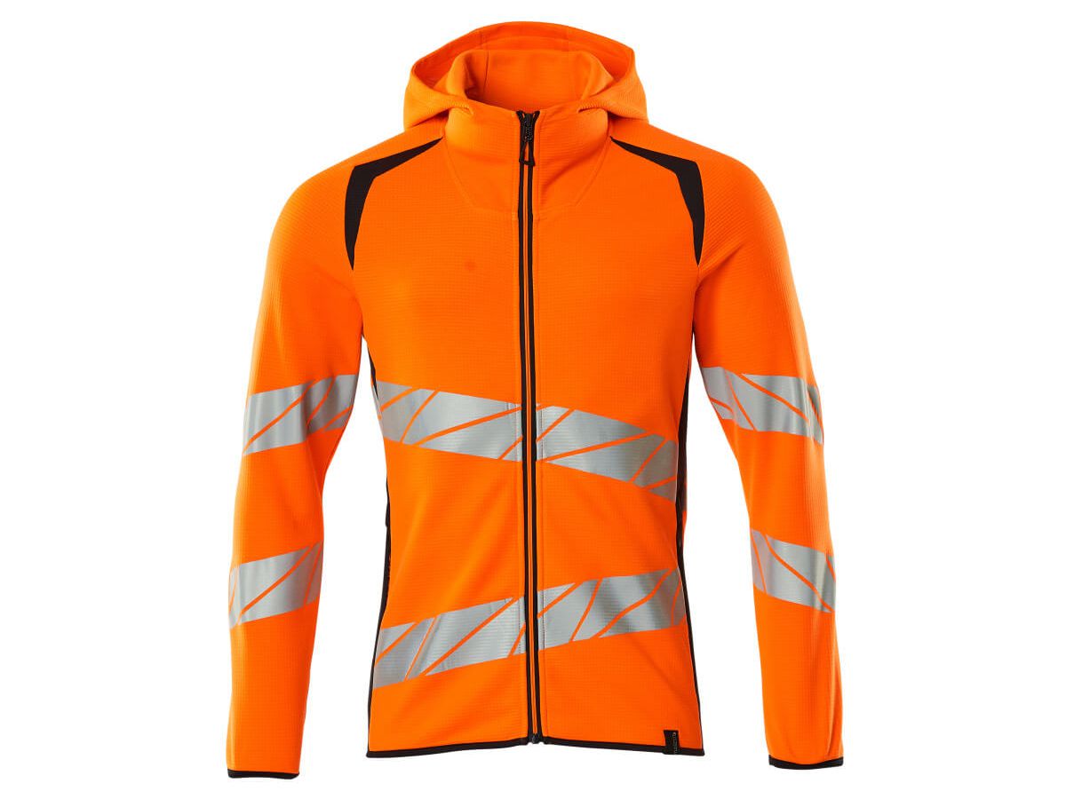 Kapuzensweatshirt, Gr. S - hi-vis orange/schwarzblau 50% PES/50% CO