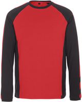 Bielefeld T-Shirt langarm rot-schw. 2XL - 60% Baumw./40% Poly. 195 g/m²
