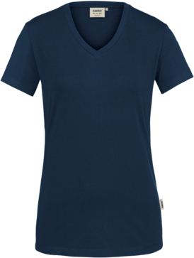 Damen-V-Shirt Stretch Gr. XS, tinte - 95% Baumwolle, 5% Elasthan, 170 g/m²