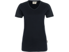 Damen-V-Shirt Co. Perf. L schwarz/anth. - 50% Baumwolle, 50% Polyester, 160 g/m²