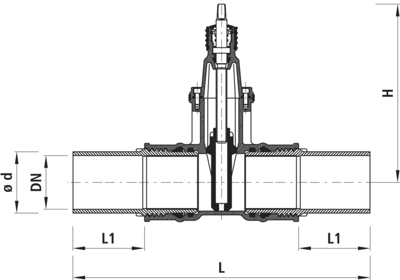 PE-Einschweiss-Schieber Hawle, PN 16